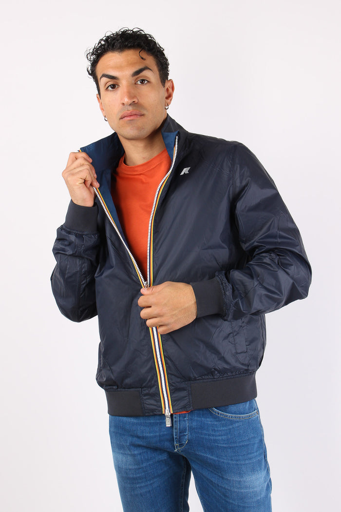 Giubbotto Reversibile Collo In Piedi Blue-3