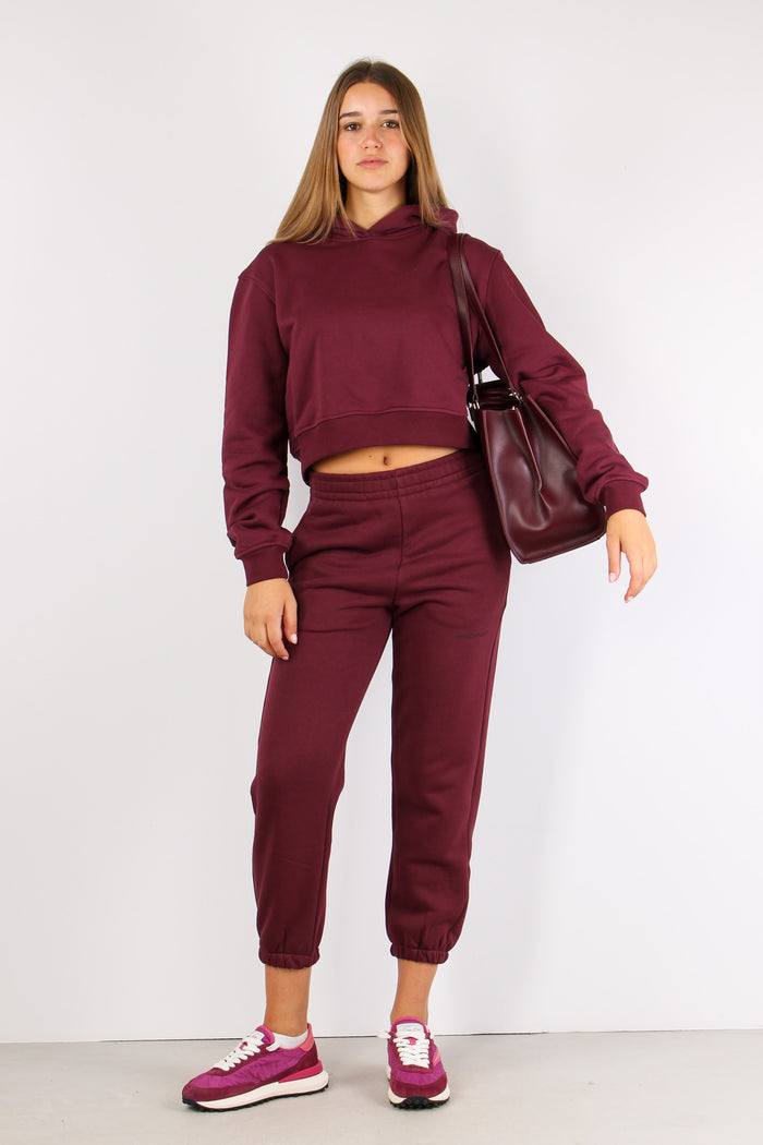 Felpa Corta Cappuccio Bordeaux-4