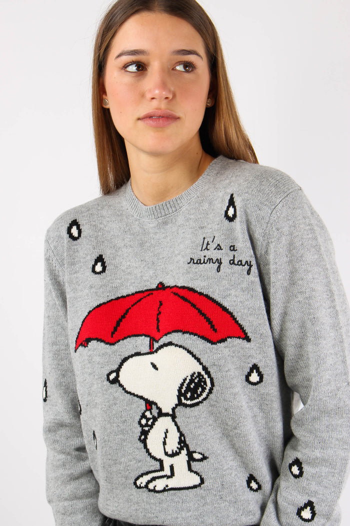 Girocollo Snoopy Loves Rain Grigio-3