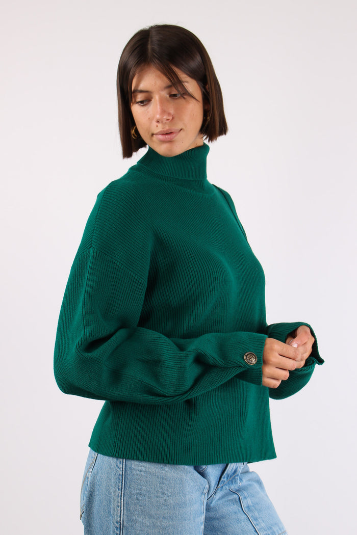 Maglia Costa Inserto Spilla Green Eden-6