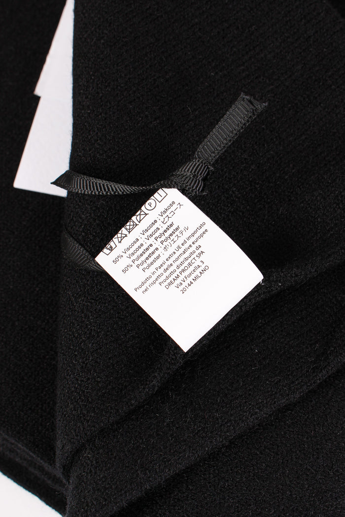 Sciarpa Basica Logo Ricamo Nero-5