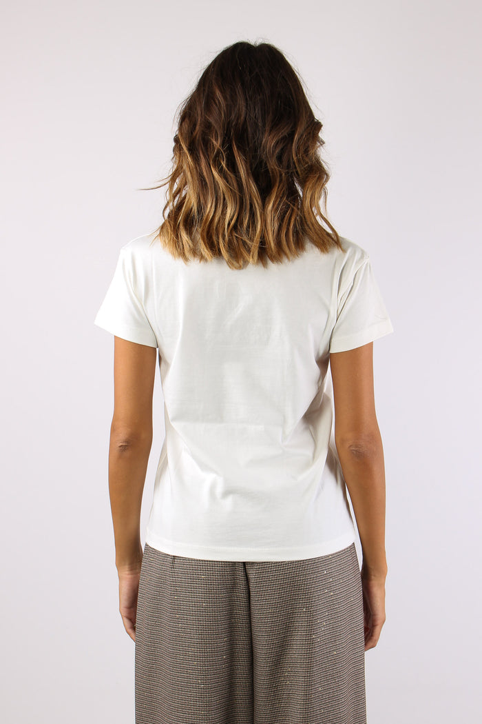 T-shirt Ricamo Io Non Me Le Ce Panna-5