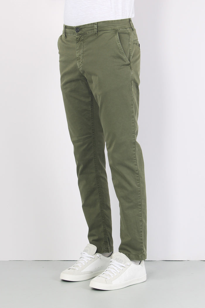 Pantalone Chino Cotone Olive Green-6