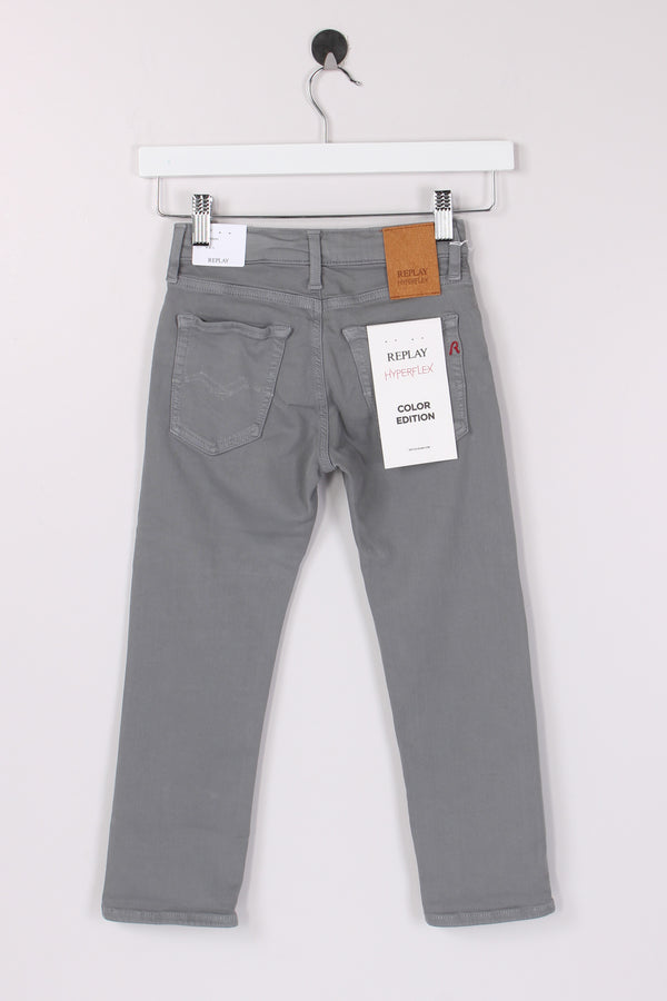Denim Boyfriend Gamba Stretta Grigio-2