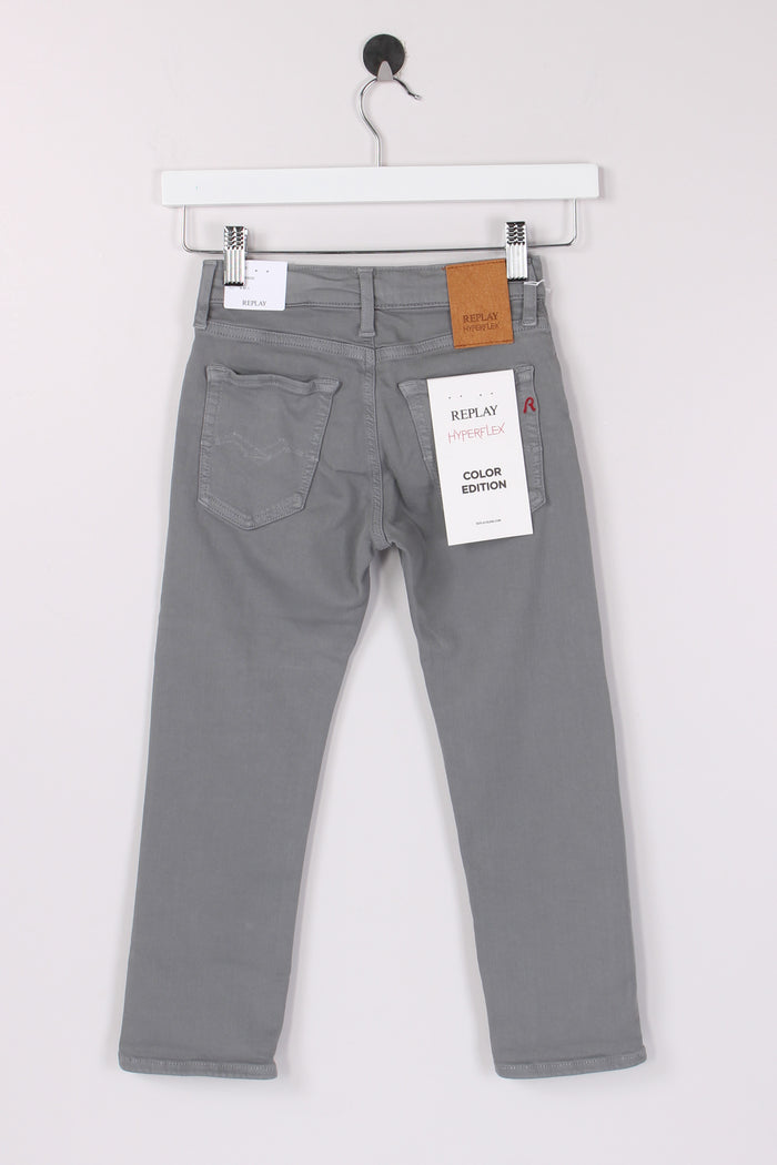 Denim Boyfriend Gamba Stretta Grigio-2