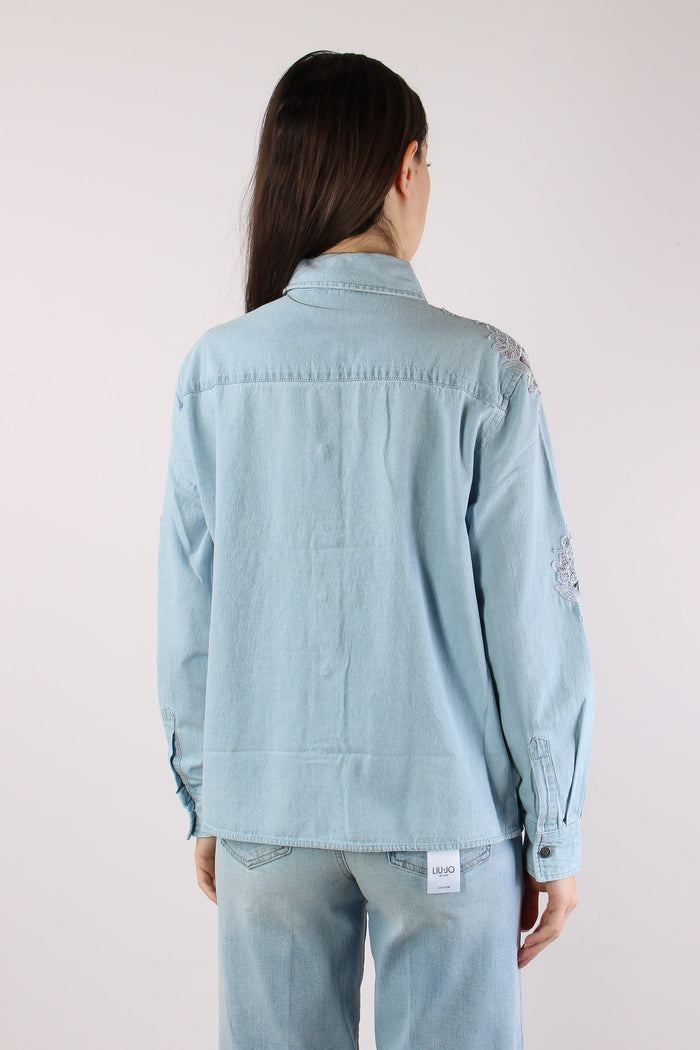 Camicia Denim Pizzo Denim Chiaro-5