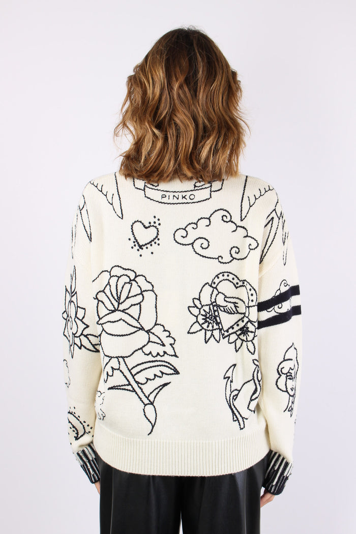 Andros Maglia Ricami Bianco/blu-7