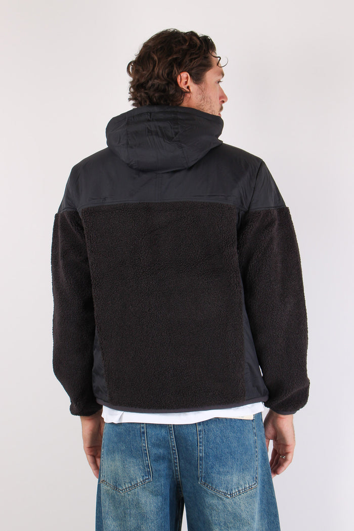 Giubbotto Cappuccio Inserto Teddy Black Pure-6
