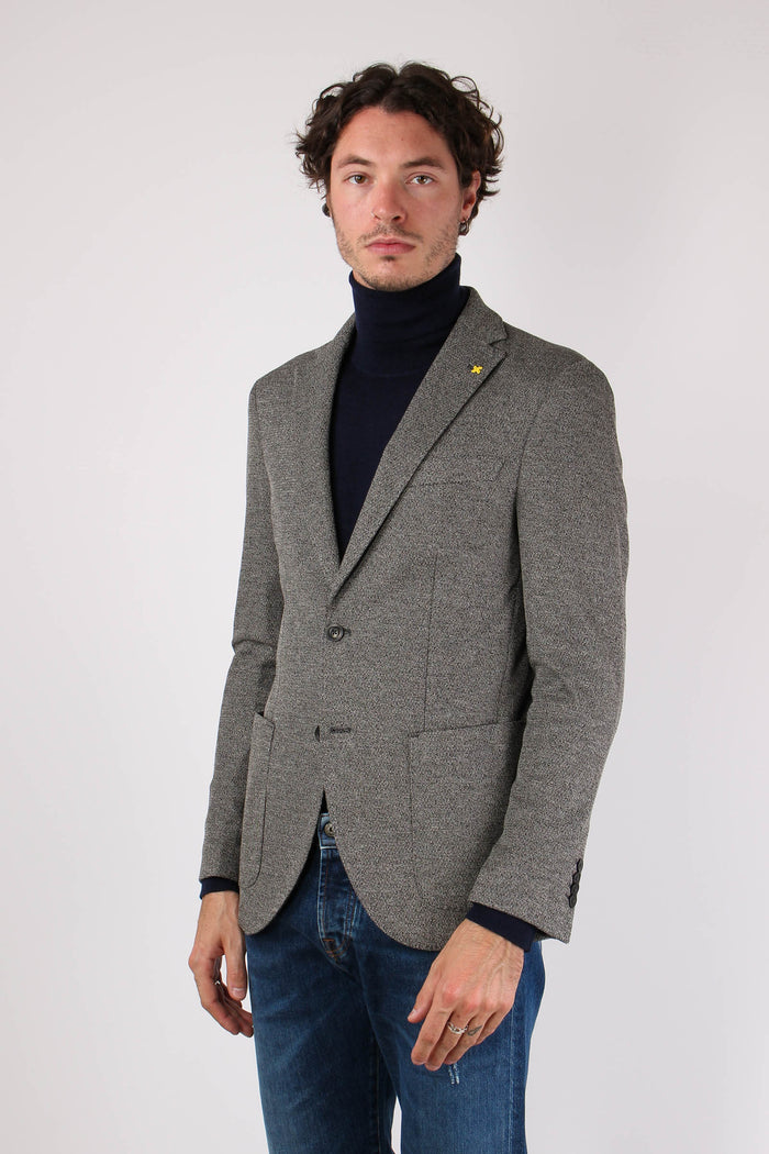 Giacca Tramata Grigio-3