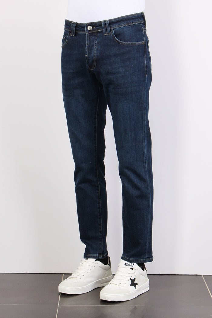 Denim Tapered Fit Denim Scuro-6