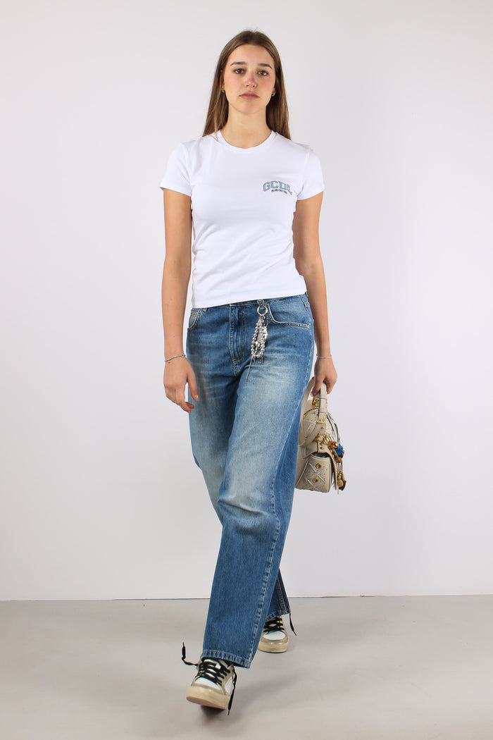 T-shirt Logo Laterale Optic White-8