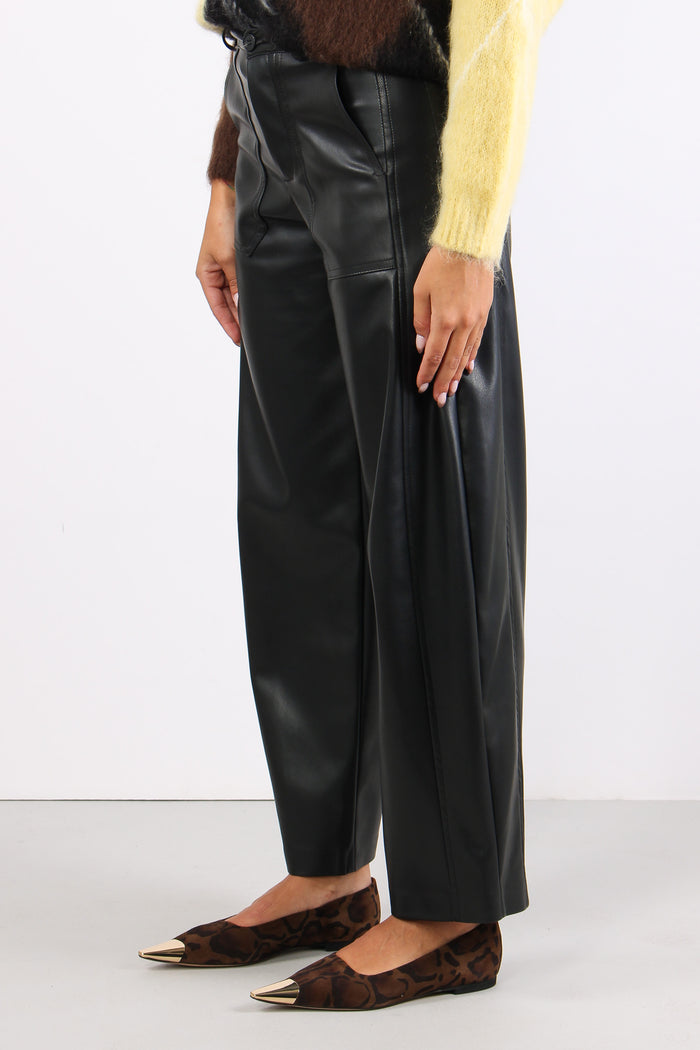 Pantalone Balloon Ecopelle Nero-3