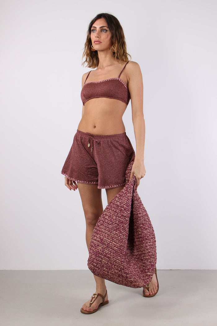 Short Lurex Impunture Amaranto-5