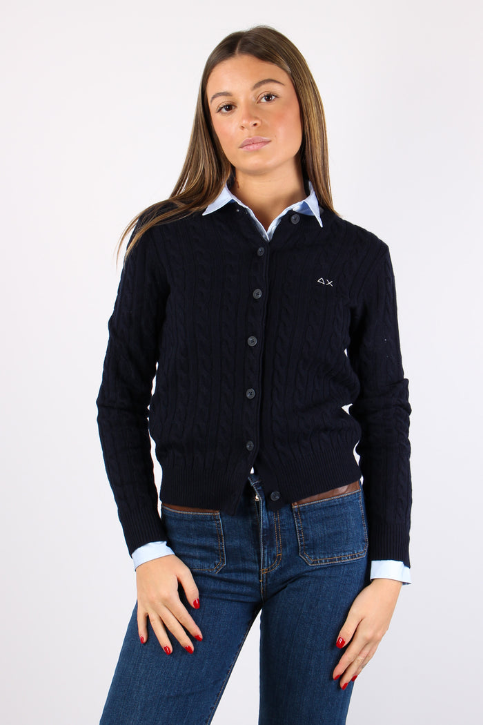 Cardigan Treccia Navy Blue