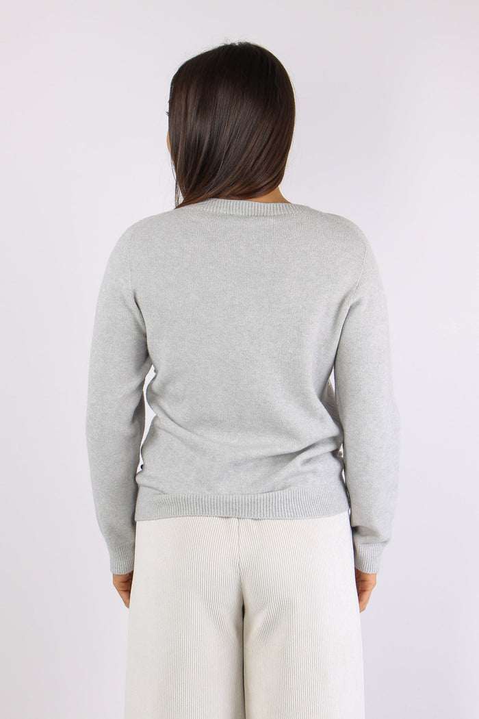 Maglia Inserto Perle Grigio-4