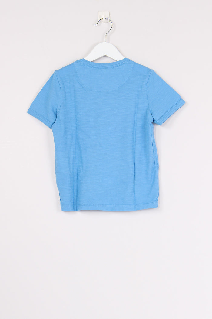 T-shirt Cotone Fiammato Avio-3