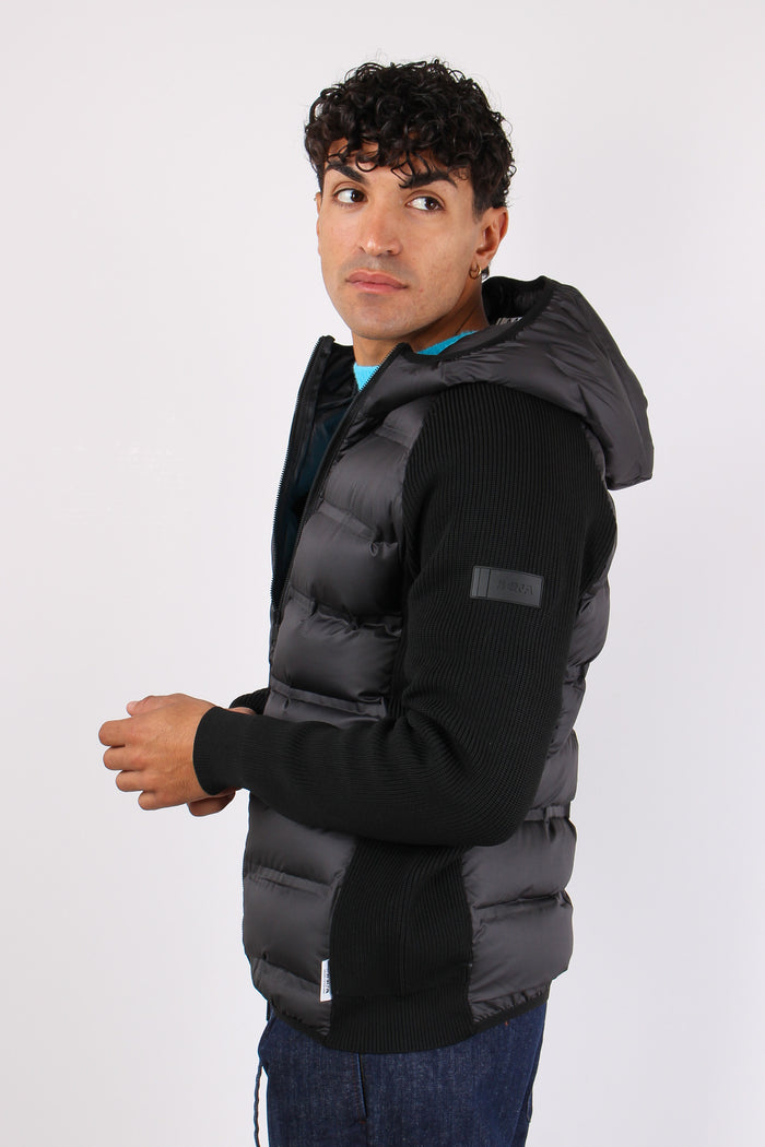 Giubbotto Bimateriale Nero-7