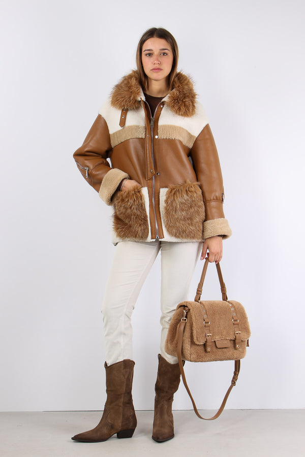 Montone Inserto Ecopelliccia Brown