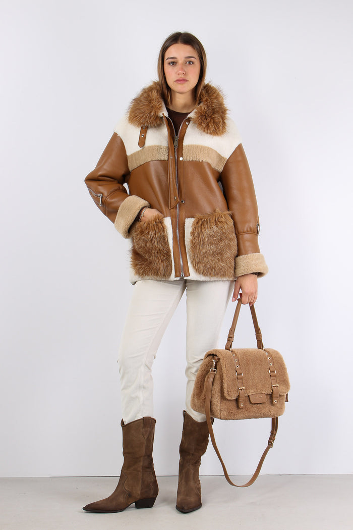 Montone Inserto Ecopelliccia Brown