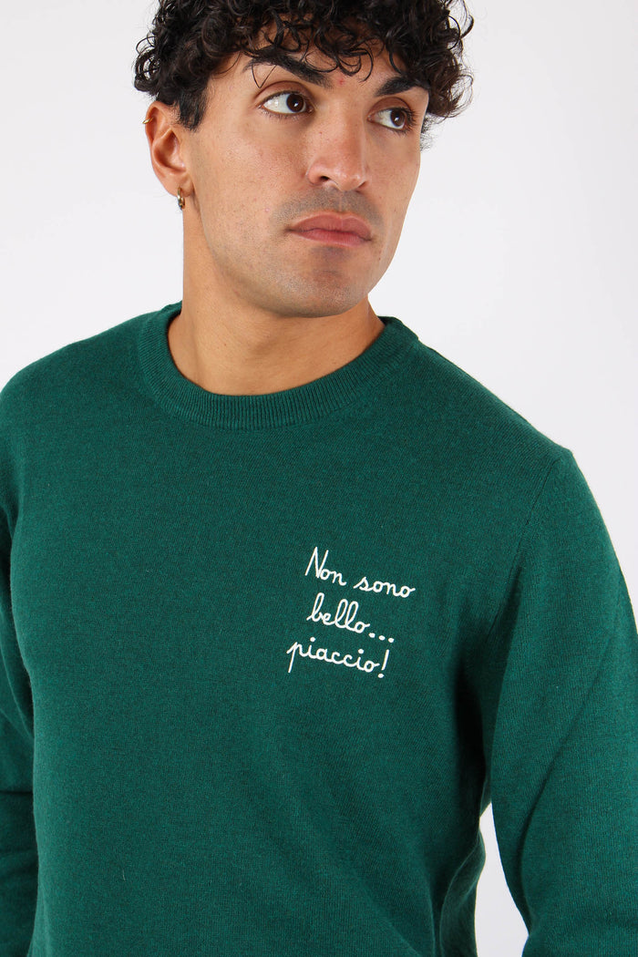 Girocollo Non Sono Bello Verde-7