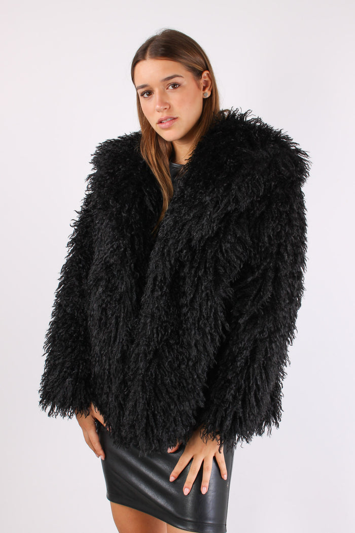 Ecopelliccia Mongolia Corta Black-3