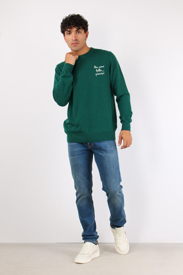 Girocollo Non Sono Bello Verde-2