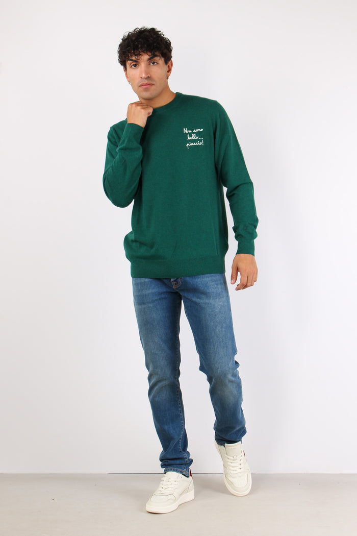 Girocollo Non Sono Bello Verde-2