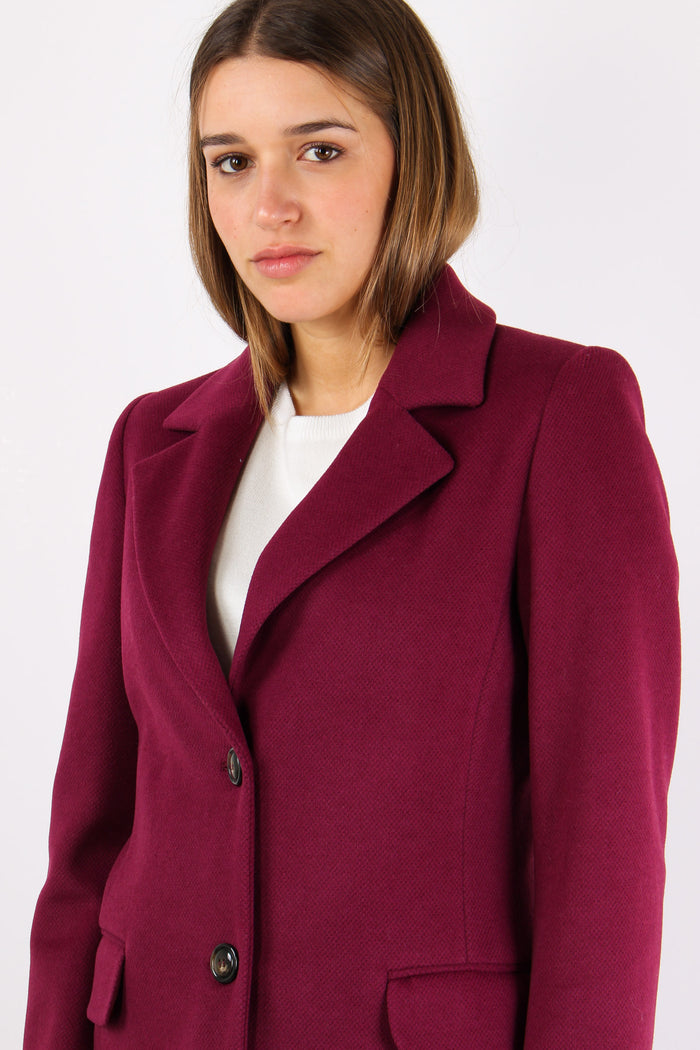 Cappotto Basico 2 Bottoni Bordeaux-6