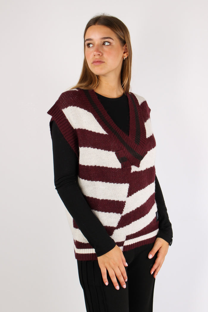 Gilet Righe Bordeaux-7