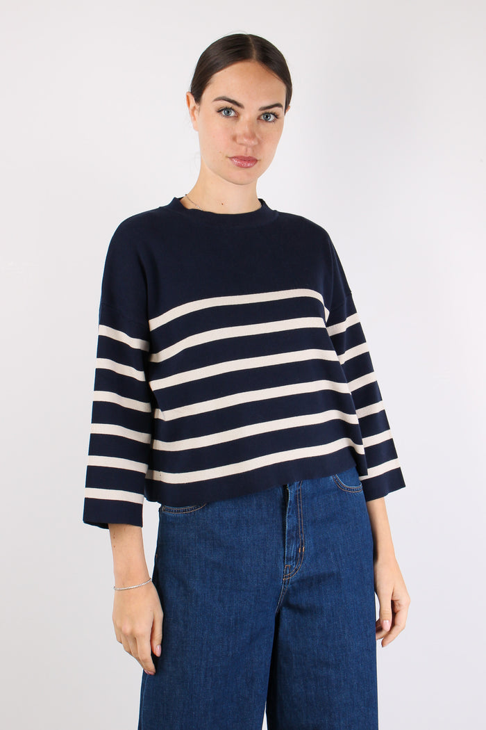 Pinide Maglia Cotone Riga Riga Mariniere-2