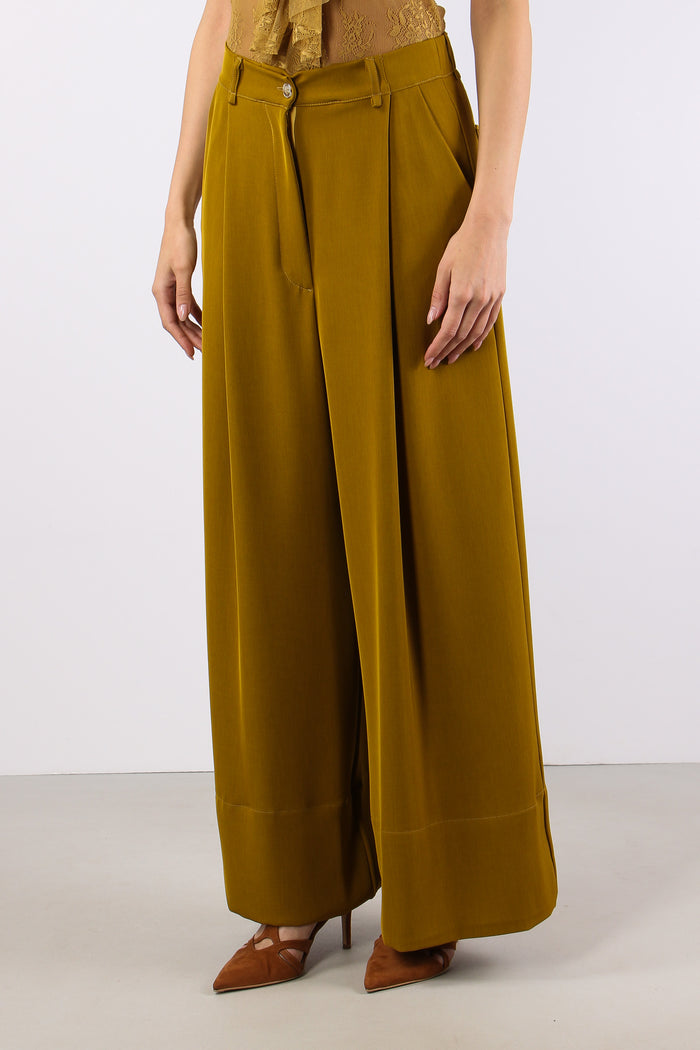 Pantalone Palazzo Fluido Olio-3