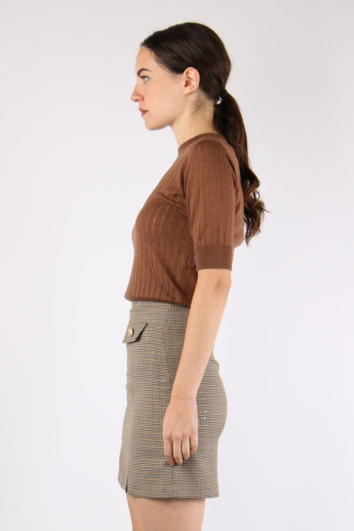 Fuji Gonna Pied De Poule Paill Biscuit-7