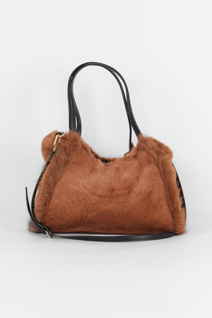 Smeraldo Maxi Shopping Ecopelliccia Cannella/nero-3