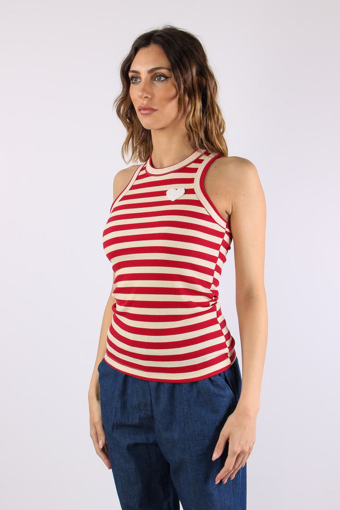 Canotta Costina Patch Cuore Rosso/panna-3
