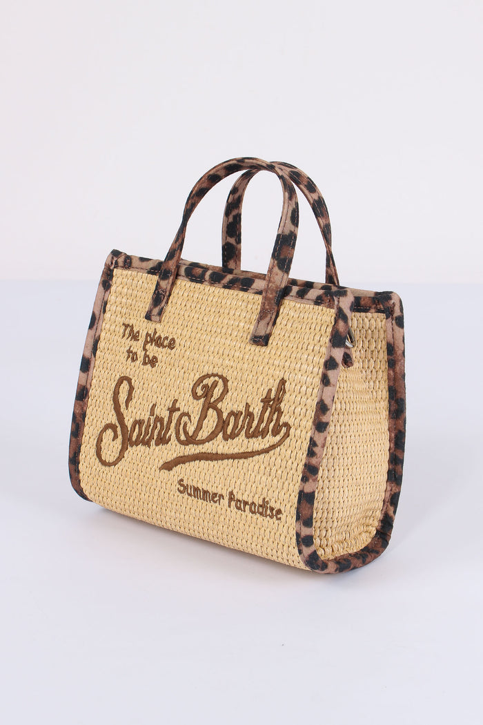 Vivian Mini Paglia Profilo Contrasto Beige/leopard-5