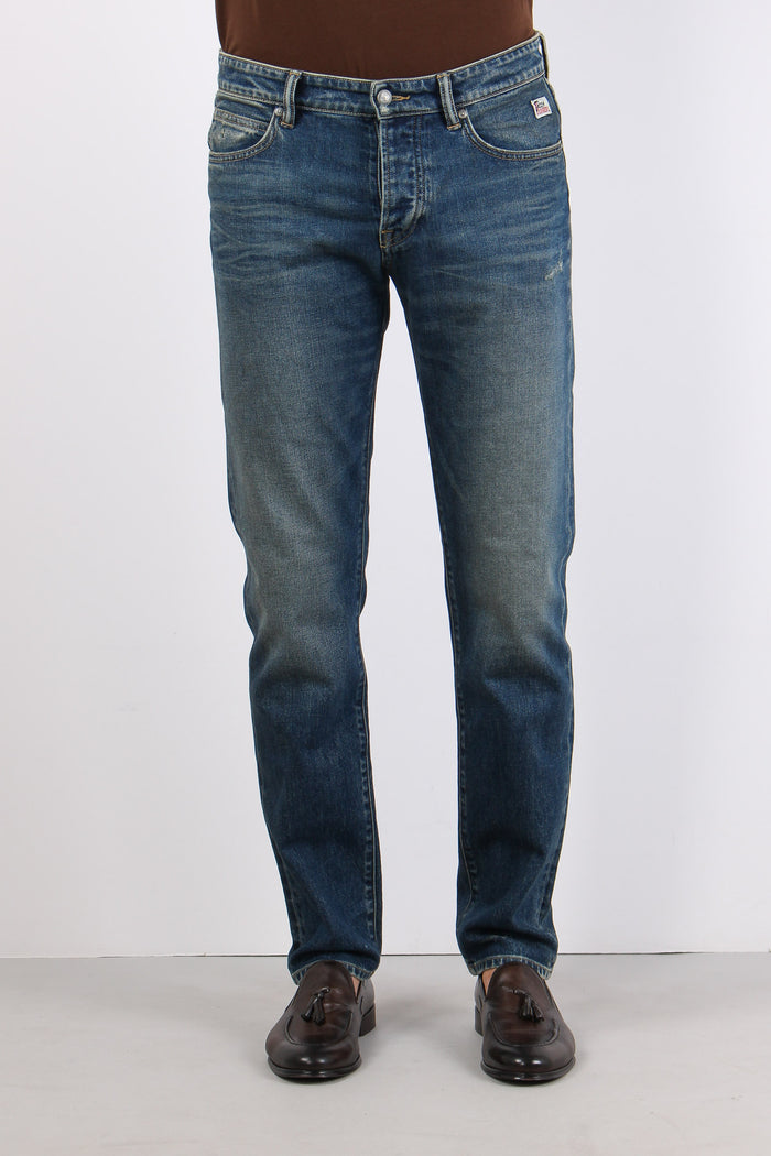 Denim Micro Rotture Slavato Denim Medio-2
