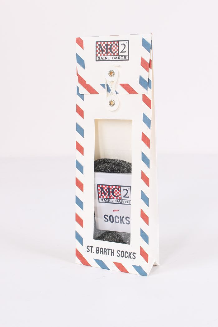 Calzino Lungo Lurex Nero-3