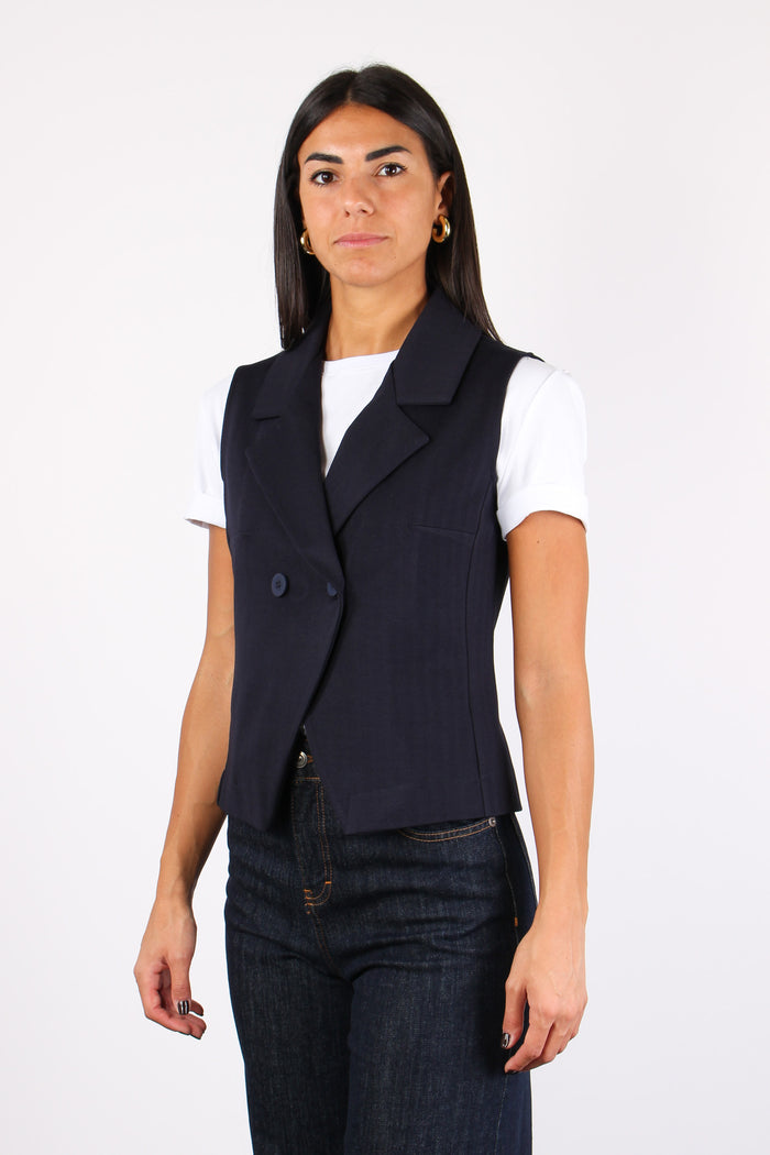 Gilet Resca 2 Bottoni Blu-2