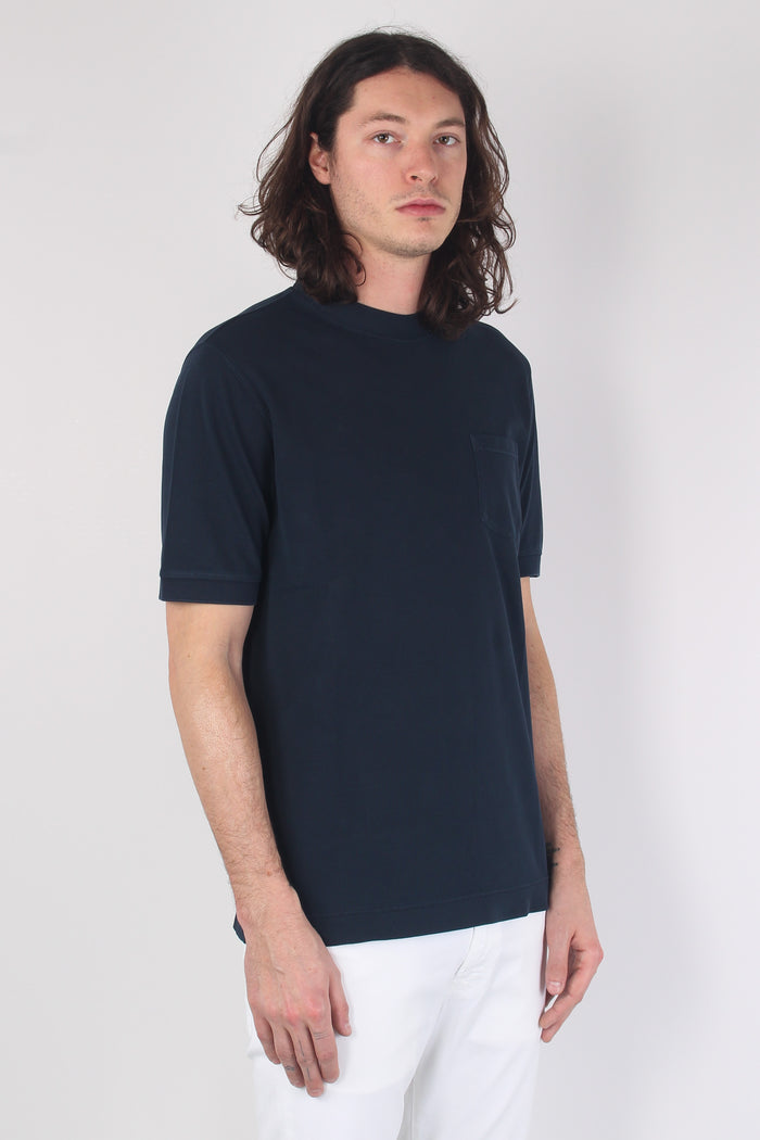 T-shirt Piquet Taschino Blu Navy-5