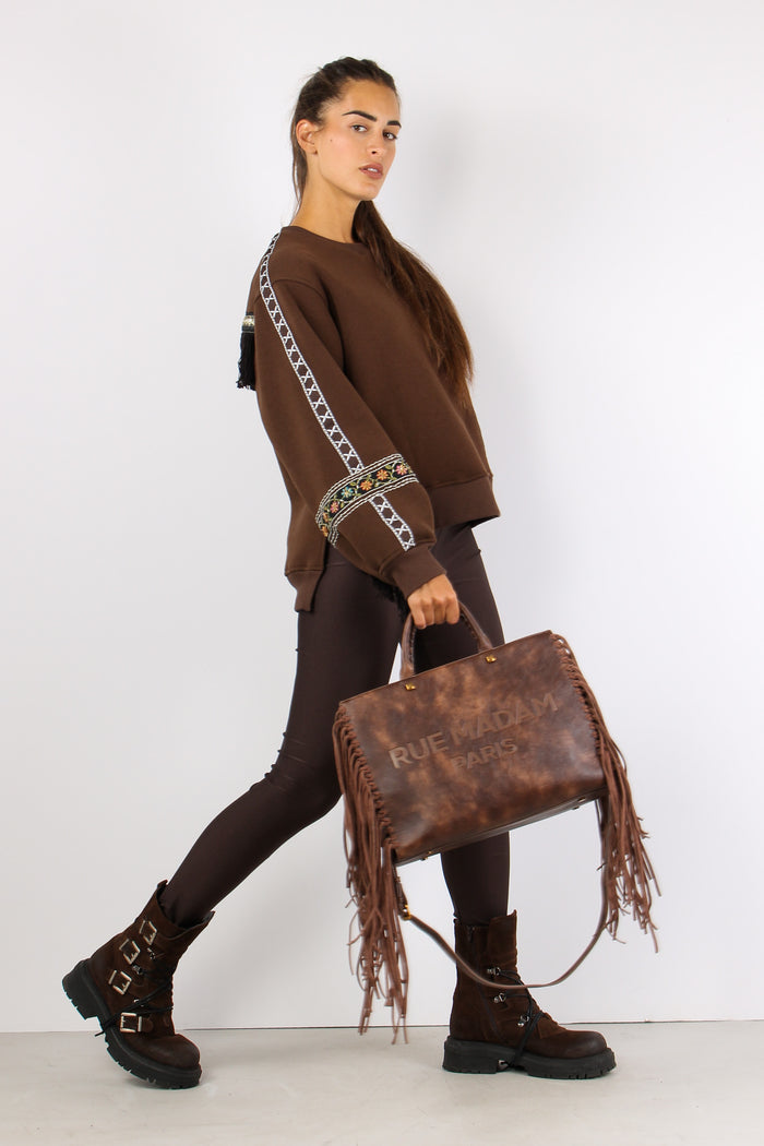 Felpa Girocollo Passamanneria Fondente-8