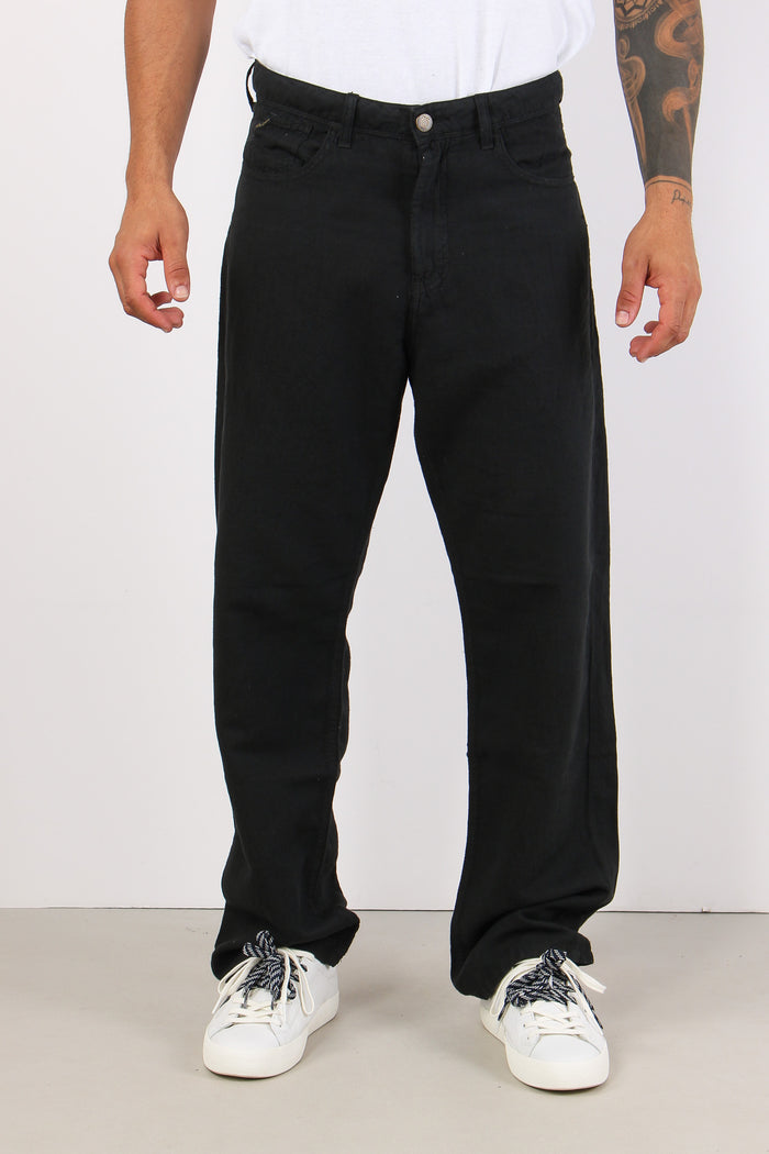 Pantalone Wide Fit Nero-2
