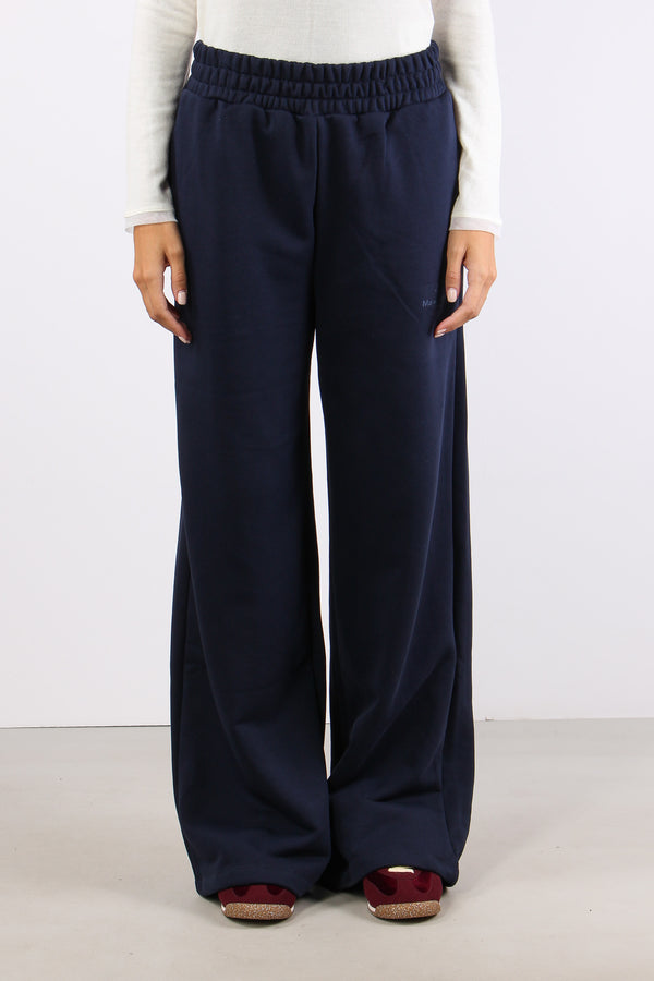 Pantalone Felpa Ricamo Logo Blu Notte-2