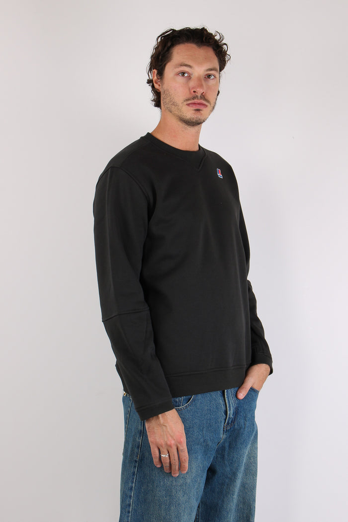 Felpa Girocollo Cotone Black Pure-4