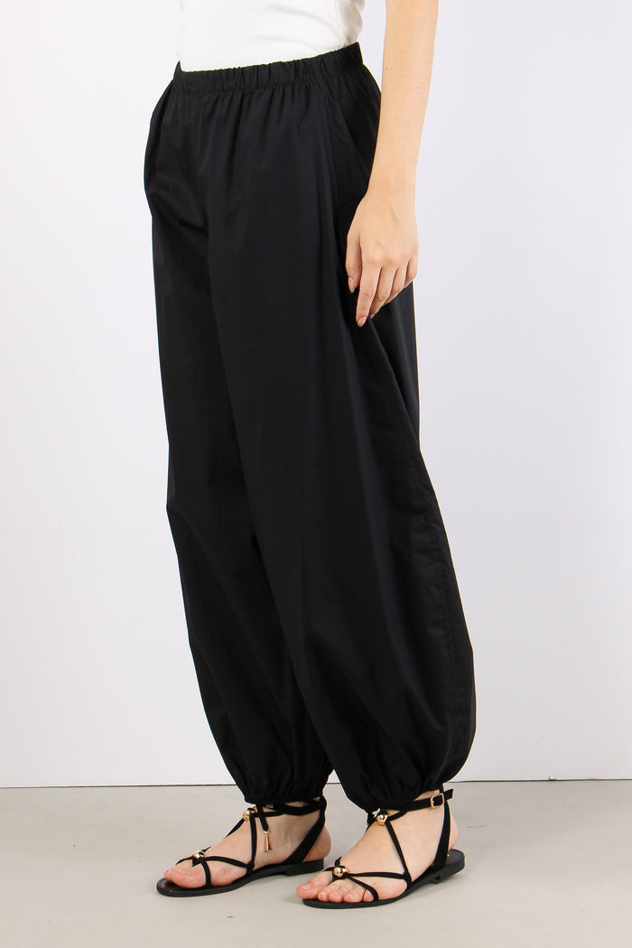 Pantalone Popeline Elastico Fo Nero-5