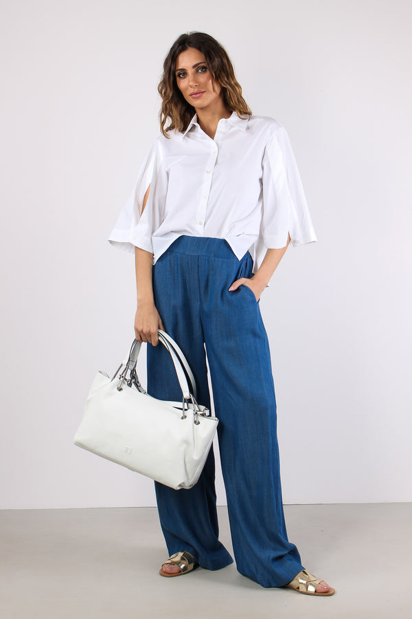 Camicia Apertura Manica Bianco