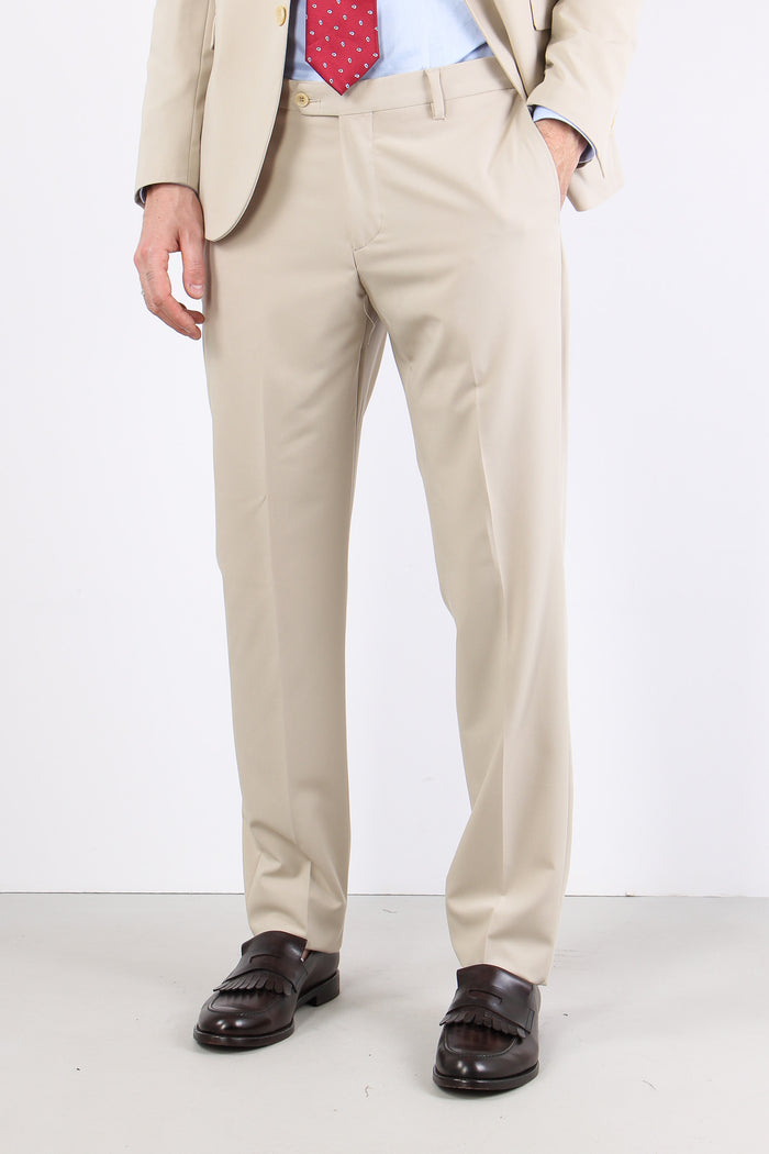Abito Misto Lana Slim Beige-4