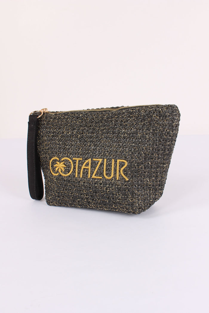 Pochette Paglia Lurex Nero-6