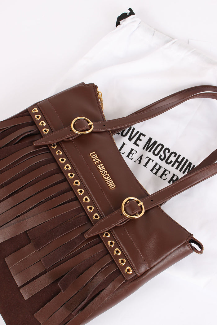 Shopping Vera Pelle Frange Cioccolato-5
