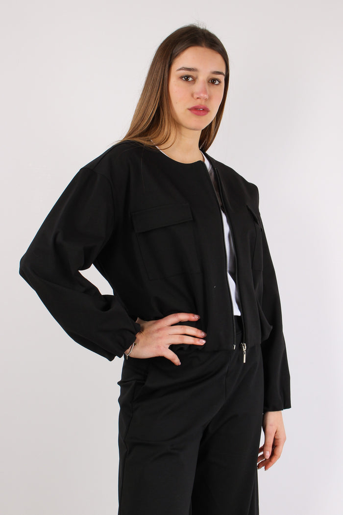 Giubbotto Arriccio Tasche Punt Nero-8