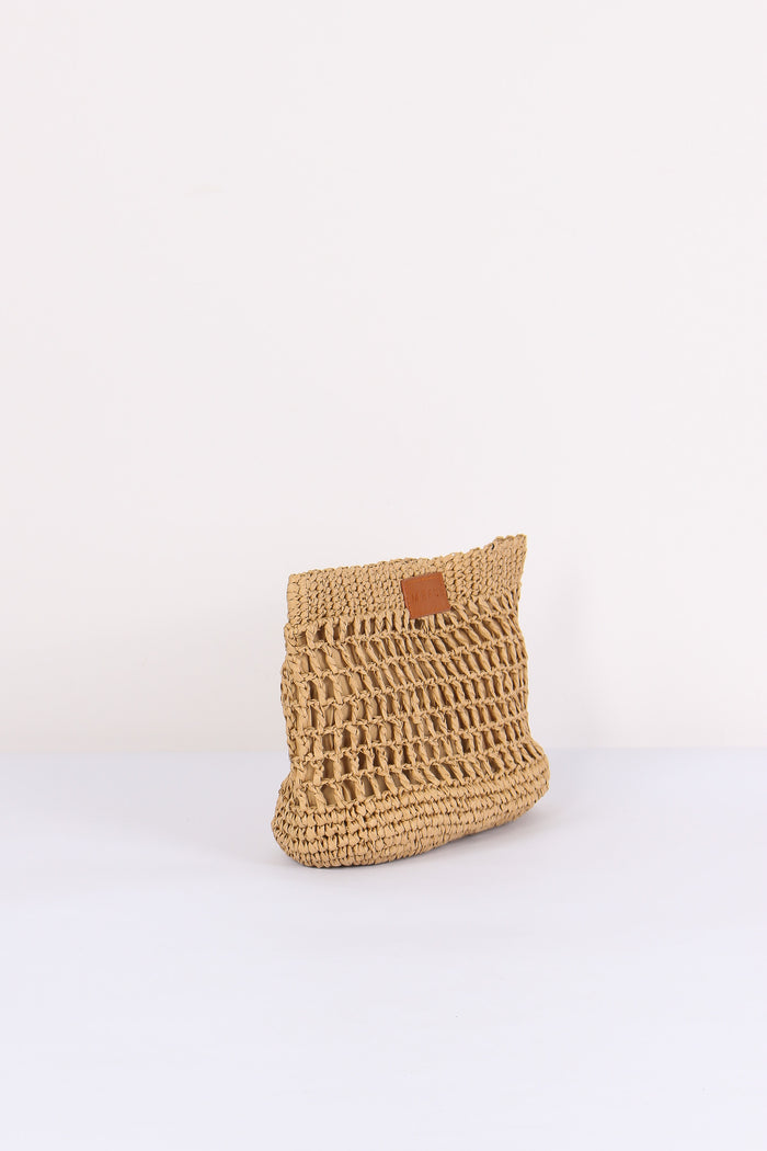 Maxi Pochette Rafia Beige-6